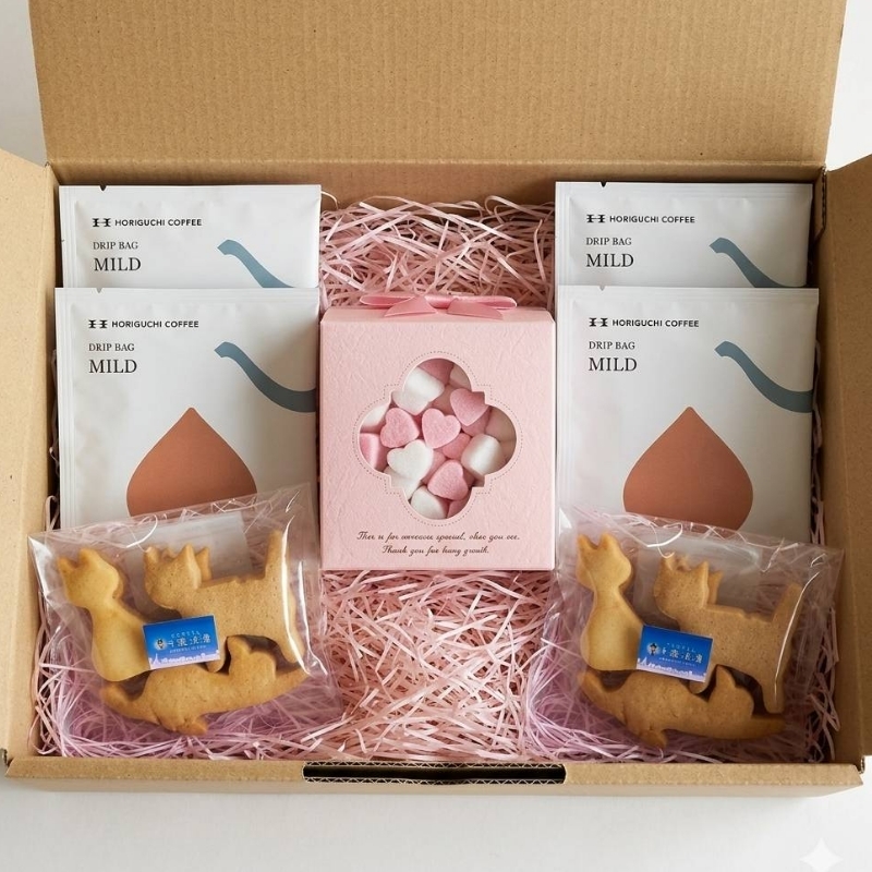 内祝い向けのメッセージカード付きギフト